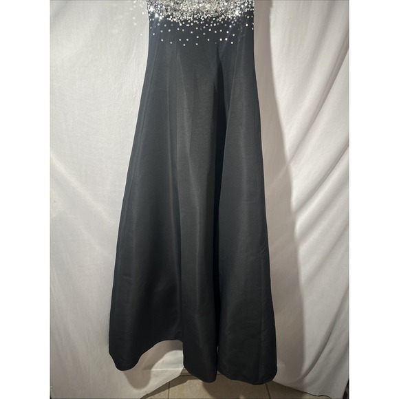 NWT $1095 Sachin & Babi [ 2 ] Caterina Sequin V-neck Gown in Black Silver‎ - Picture 9 of 15